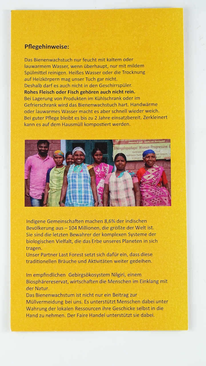 Bienenwachstücher im 3-er Set - fair trade aus Indien