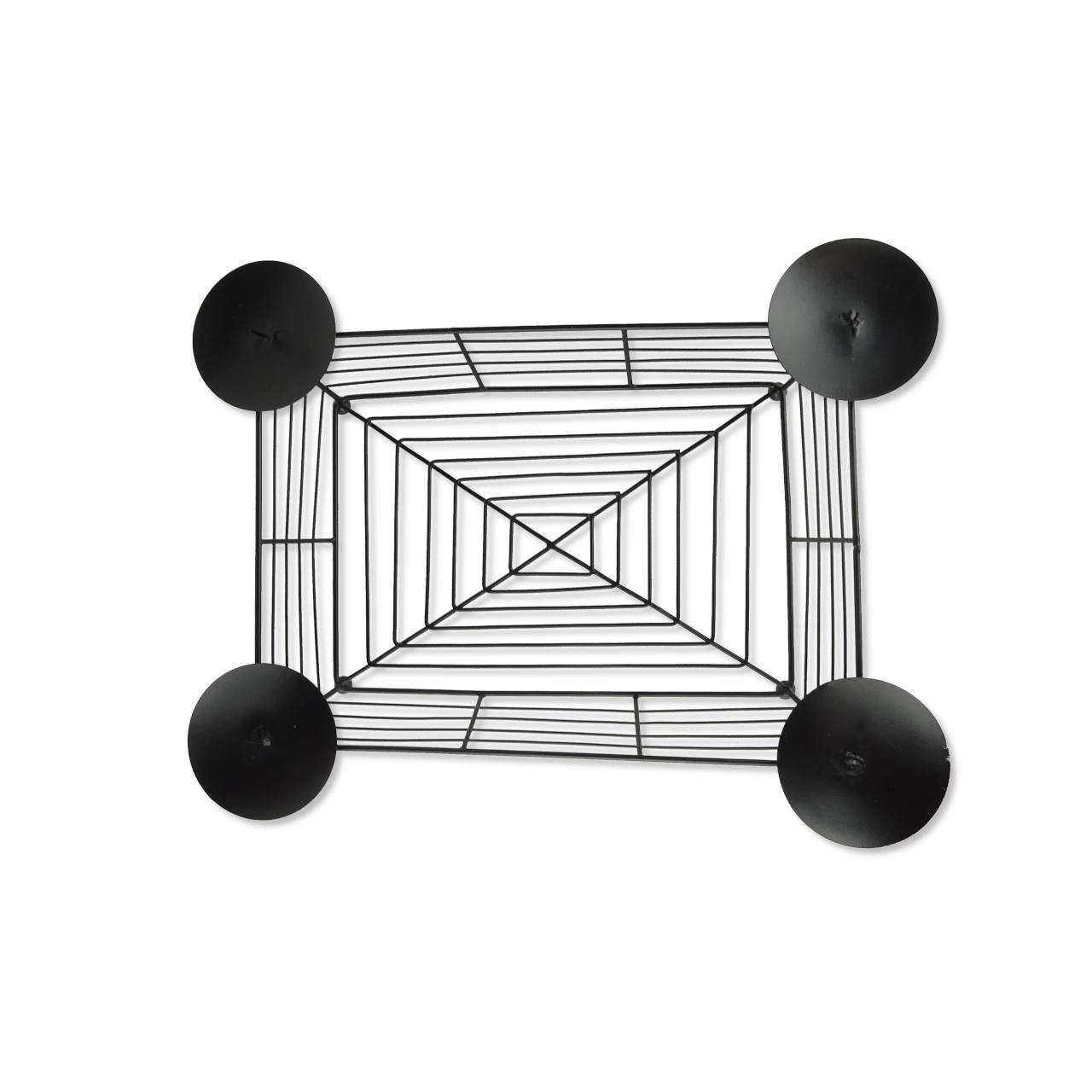 Rechteckiger Metallkorb für 4 Kerzen fair trade aus Indien