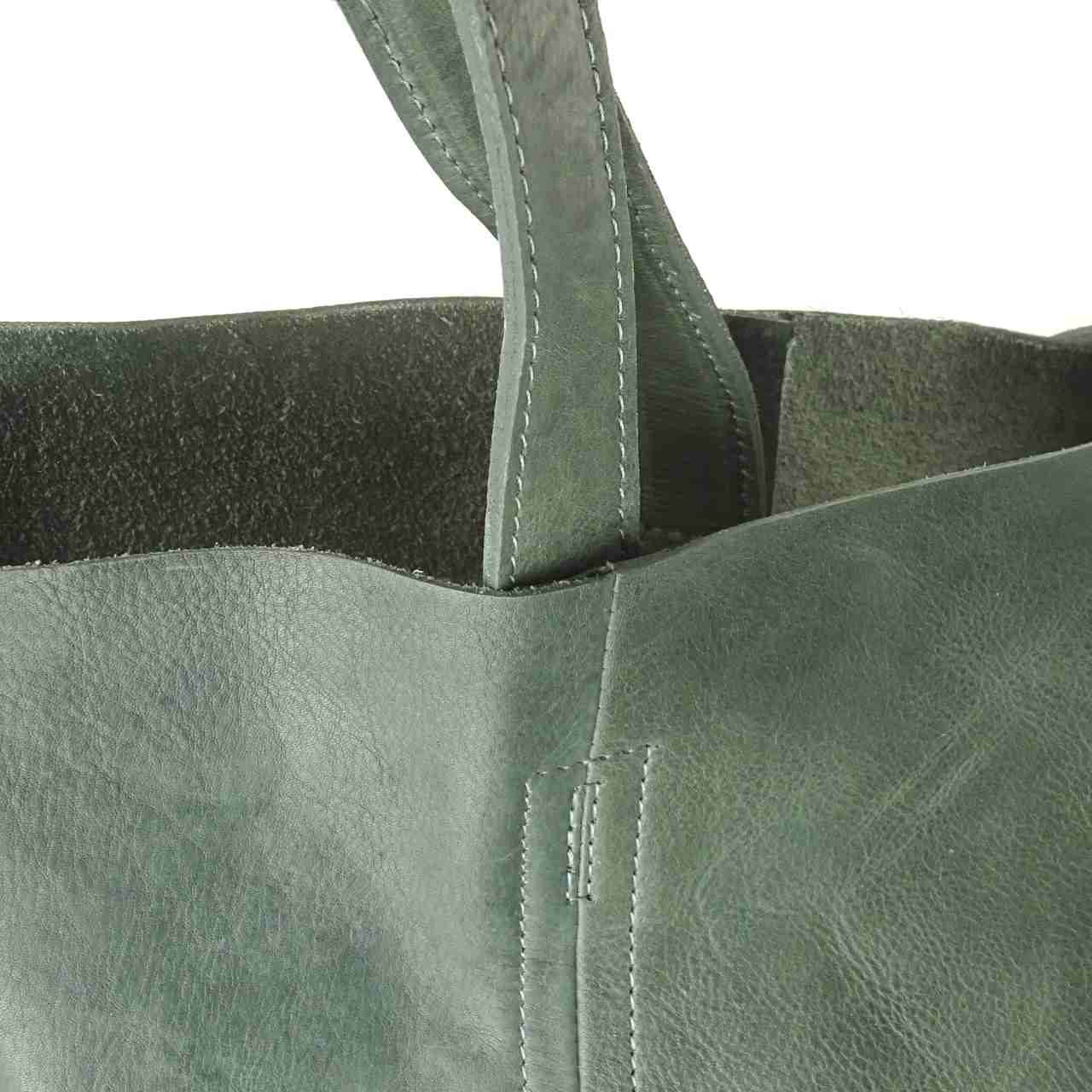 große Damenhandtasche für Büro und Shopping in modischem Graphit, feinstes Rindsleder - fair trade aus Indien