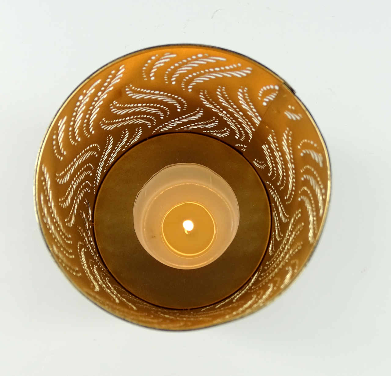 Teelichthalter "Ranken" , Antik-Look - Fair trade aus Indien