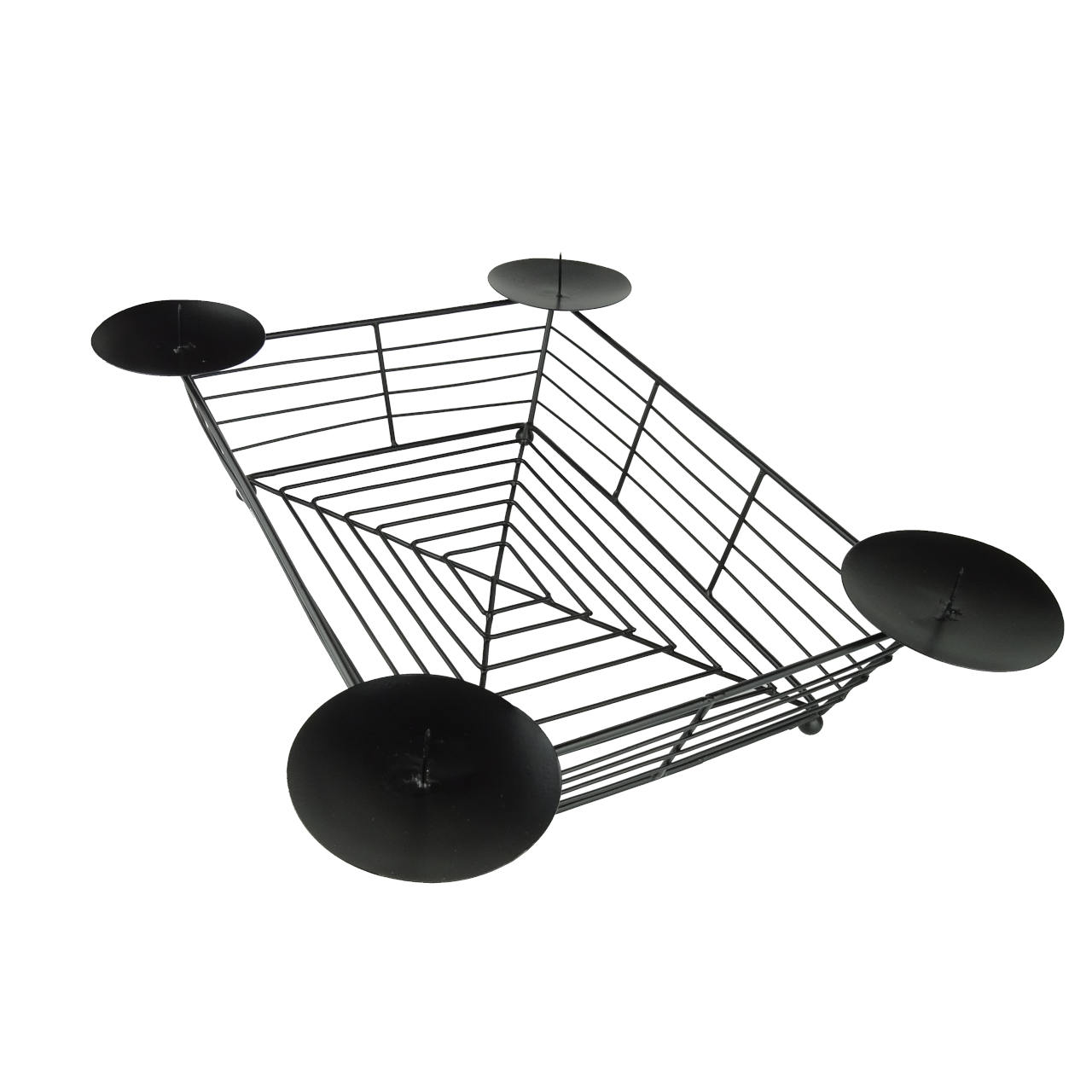 Rechteckiger Metallkorb für 4 Kerzen fair trade aus Indien