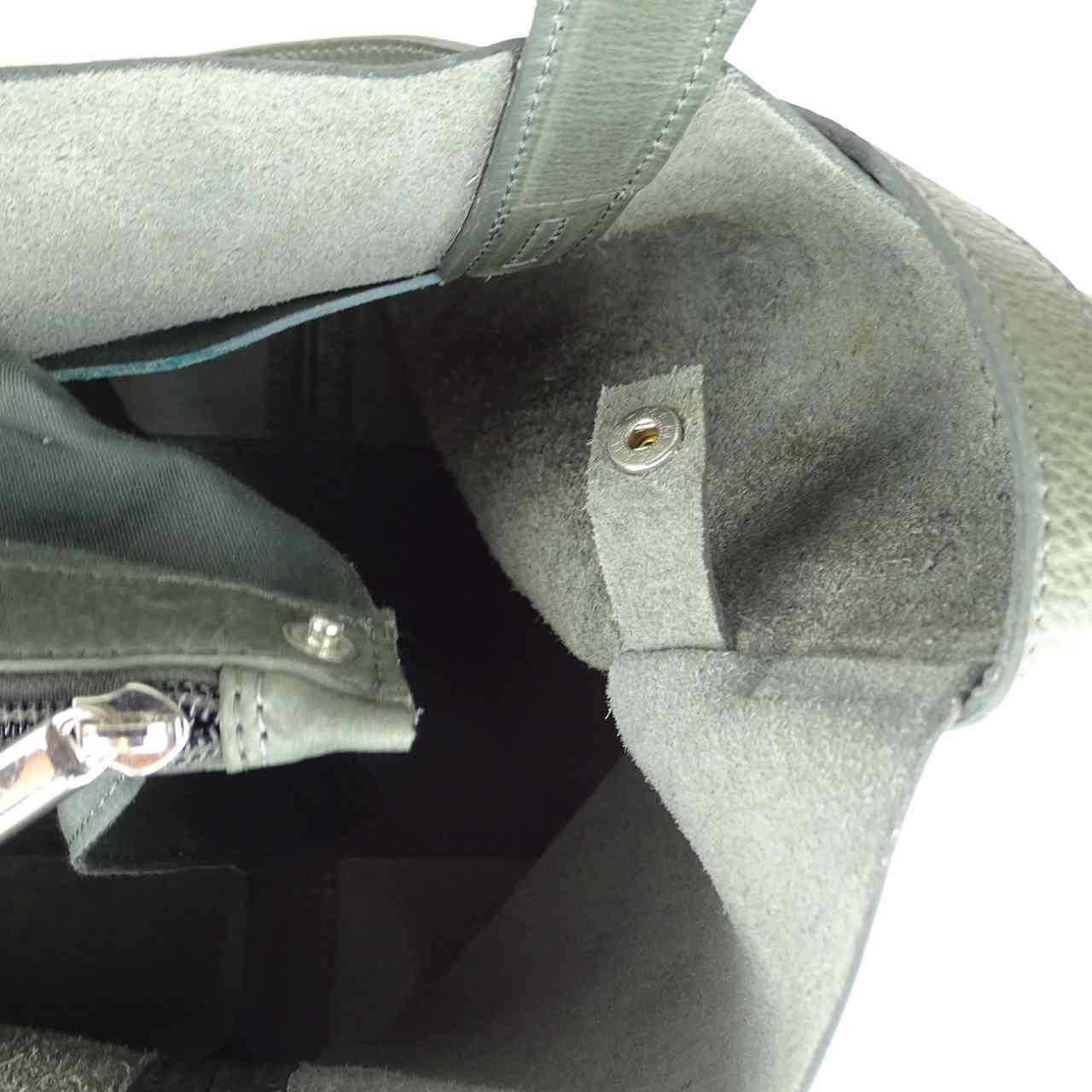 große Damenhandtasche für Büro und Shopping in modischem Graphit, feinstes Rindsleder - fair trade aus Indien