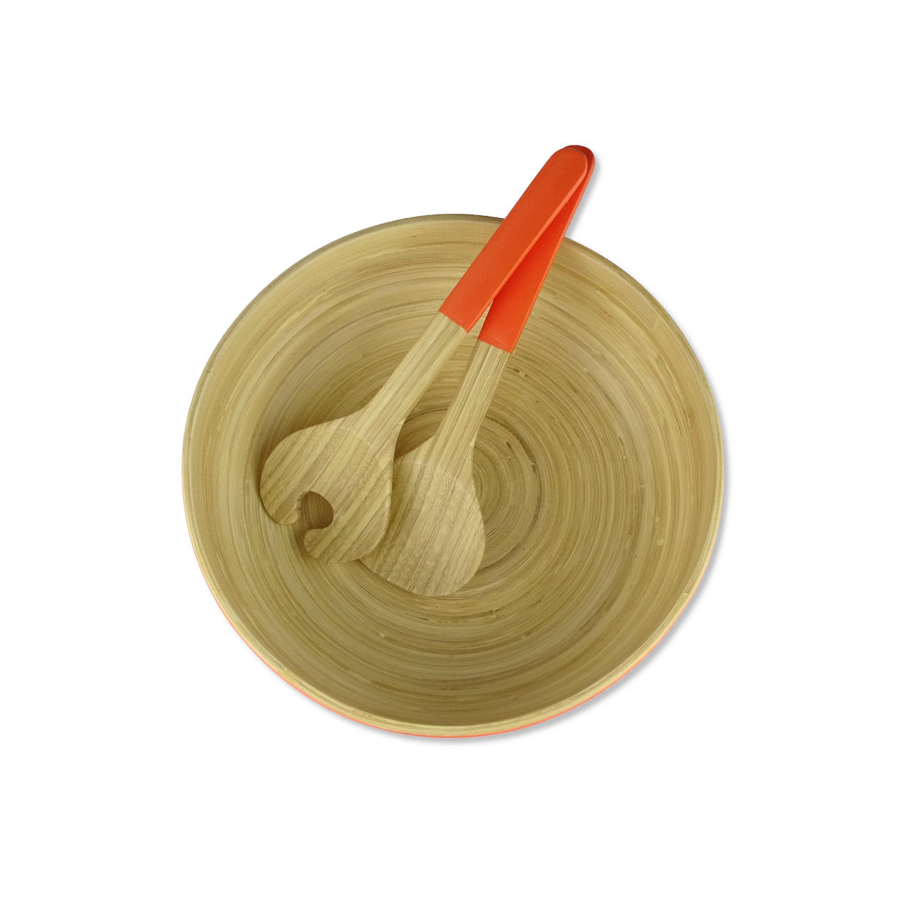 Salatbesteck-und-Bambusschuessel-Aufsicht