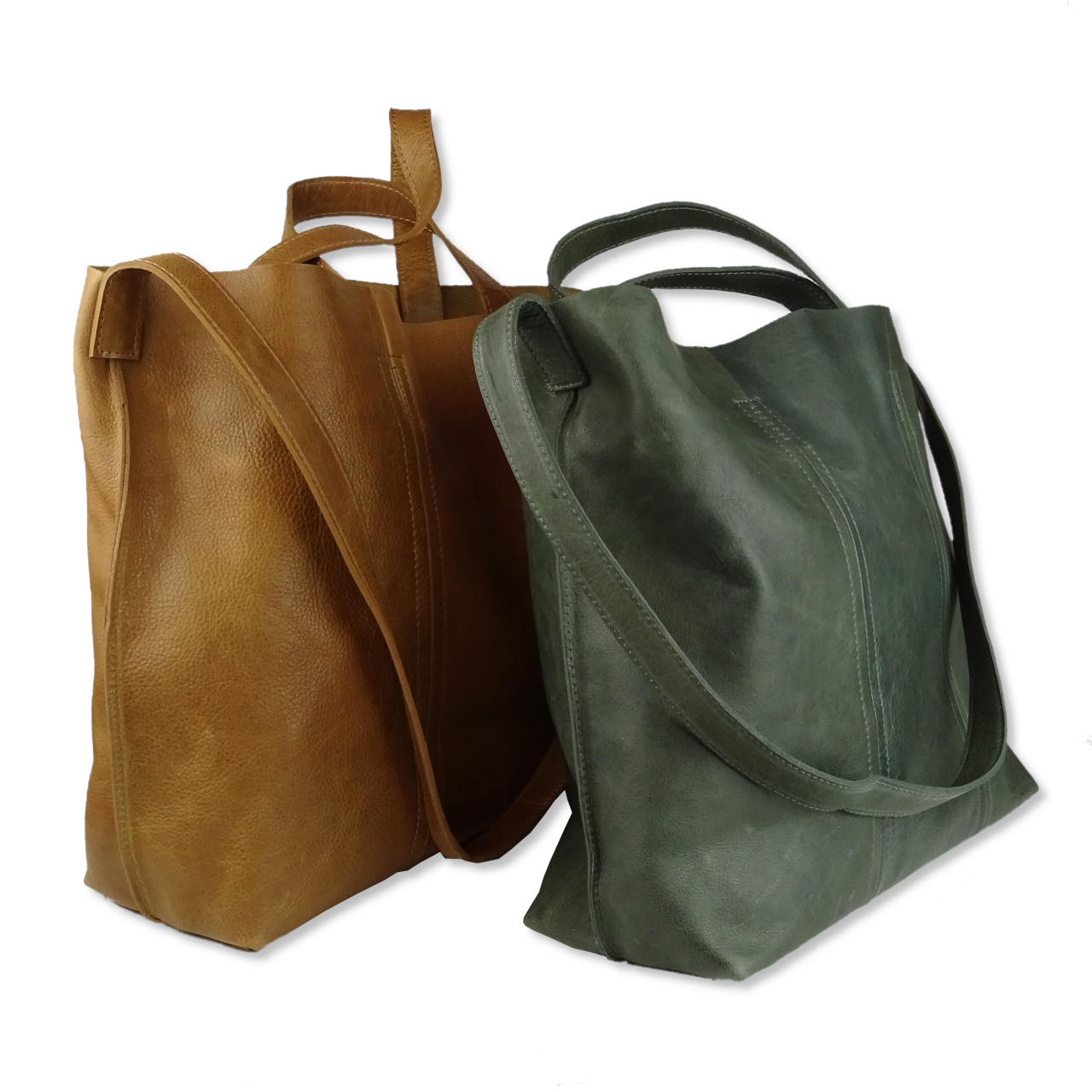 große Damenhandtasche für Büro und Shopping in modischem Graphit, feinstes Rindsleder - fair trade aus Indien