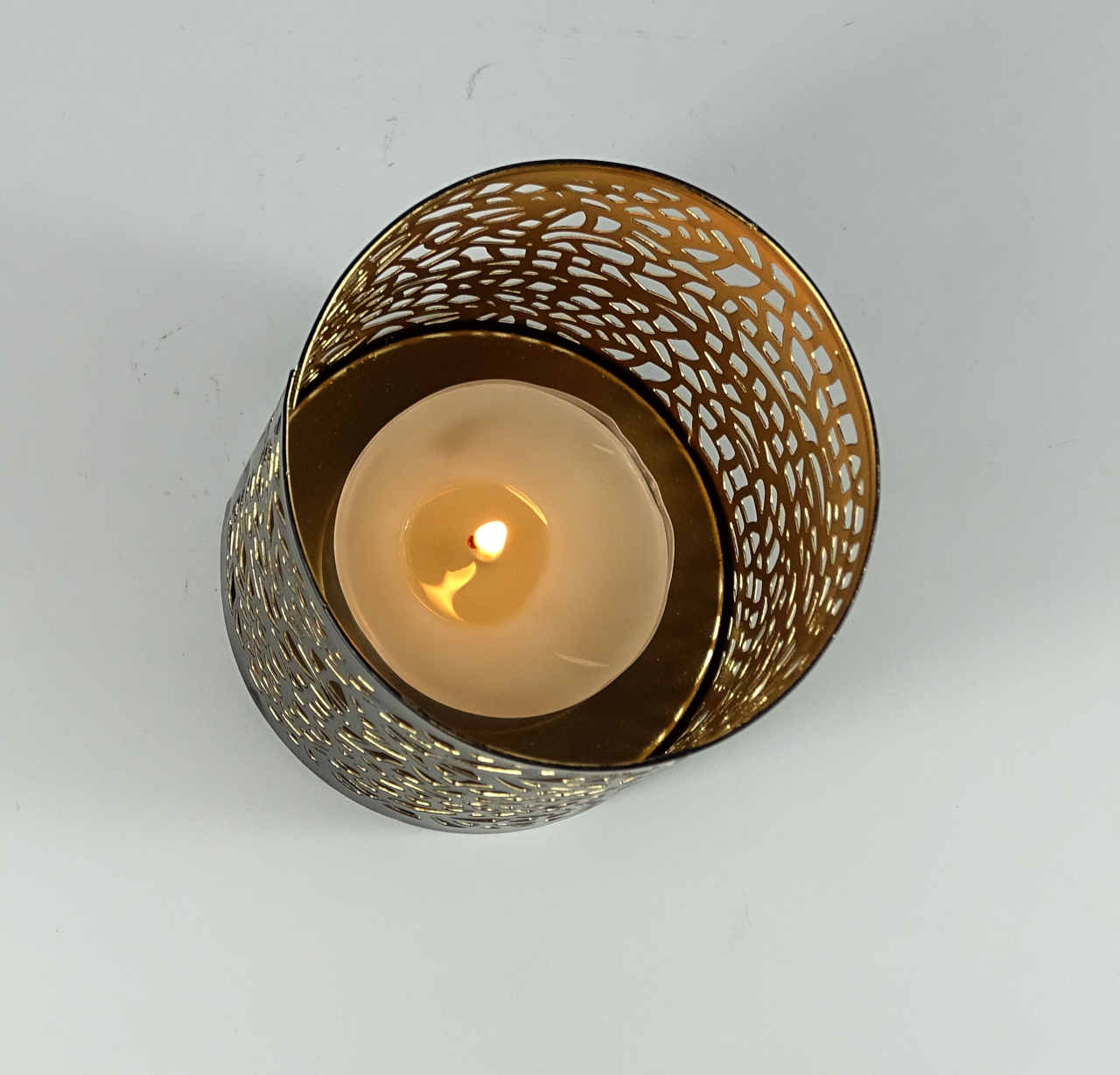 Teelichthalter, durchbrochen, Antik-Look, Größe M