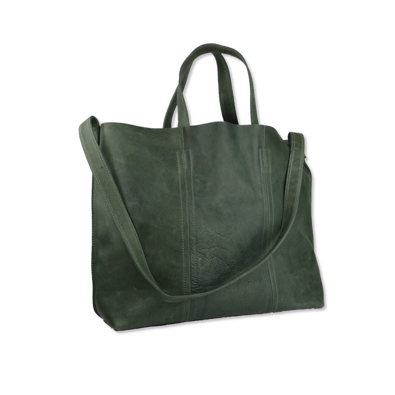 große Damenhandtasche für Büro und Shopping in modischem Graphit, feinstes Rindsleder - fair trade aus Indien