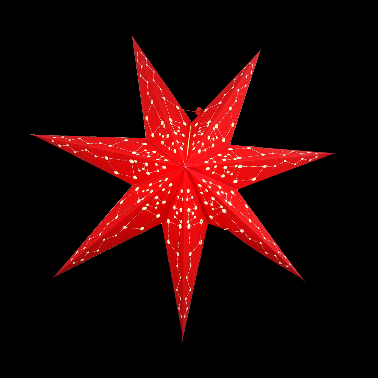 Roter Stern zum Aufhängen für die weihnachtliche Dekoration, beleuchtbar, 70 cm Durchmesser - fair hergestellt in Indien